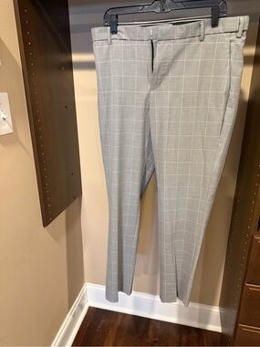 Gray Windowpane Dress Pants